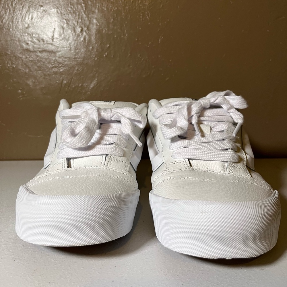 Vans white knu school sneakers white leather